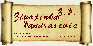 Živojinka Mandrašević vizit kartica